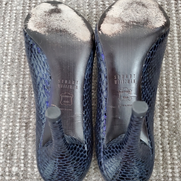 Stuart Weitzman Blue Snake Heels - Picture 7 of 9
